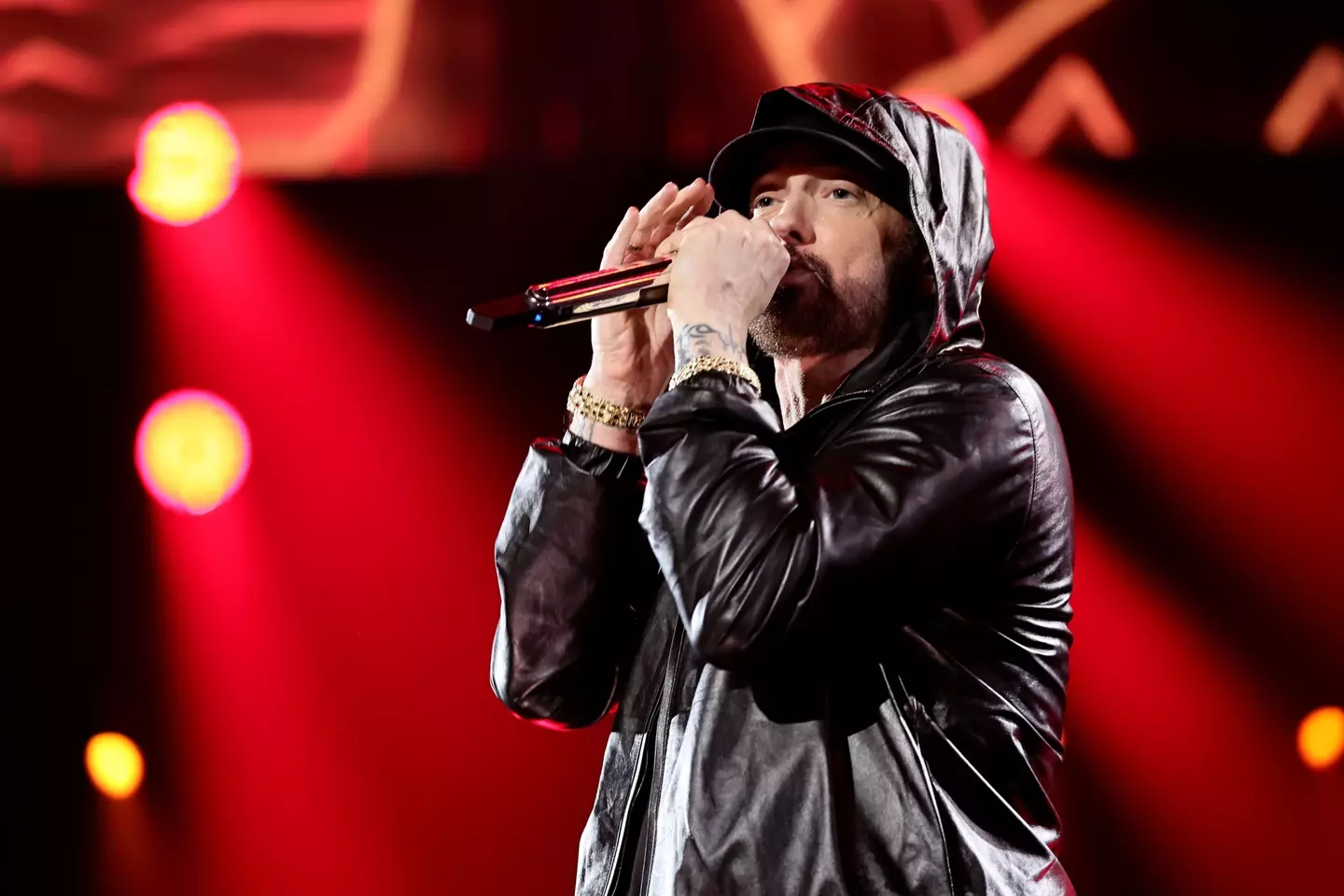 Eminem recalled learning how to rap all over again. (Theo Wargo/Getty Images for The Rock and Roll Hall of Fame)