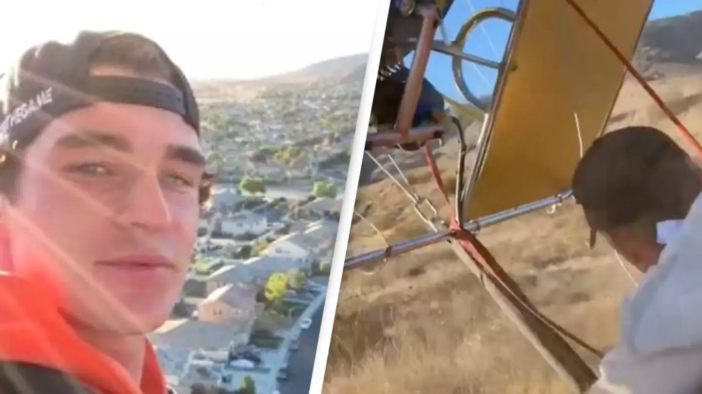 Man On Hot Air Balloon Captures Moment It Crashes In Terrifying Footage