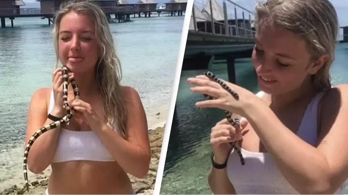 Woman lucky to be alive after posing with 'cute' creature on a beach