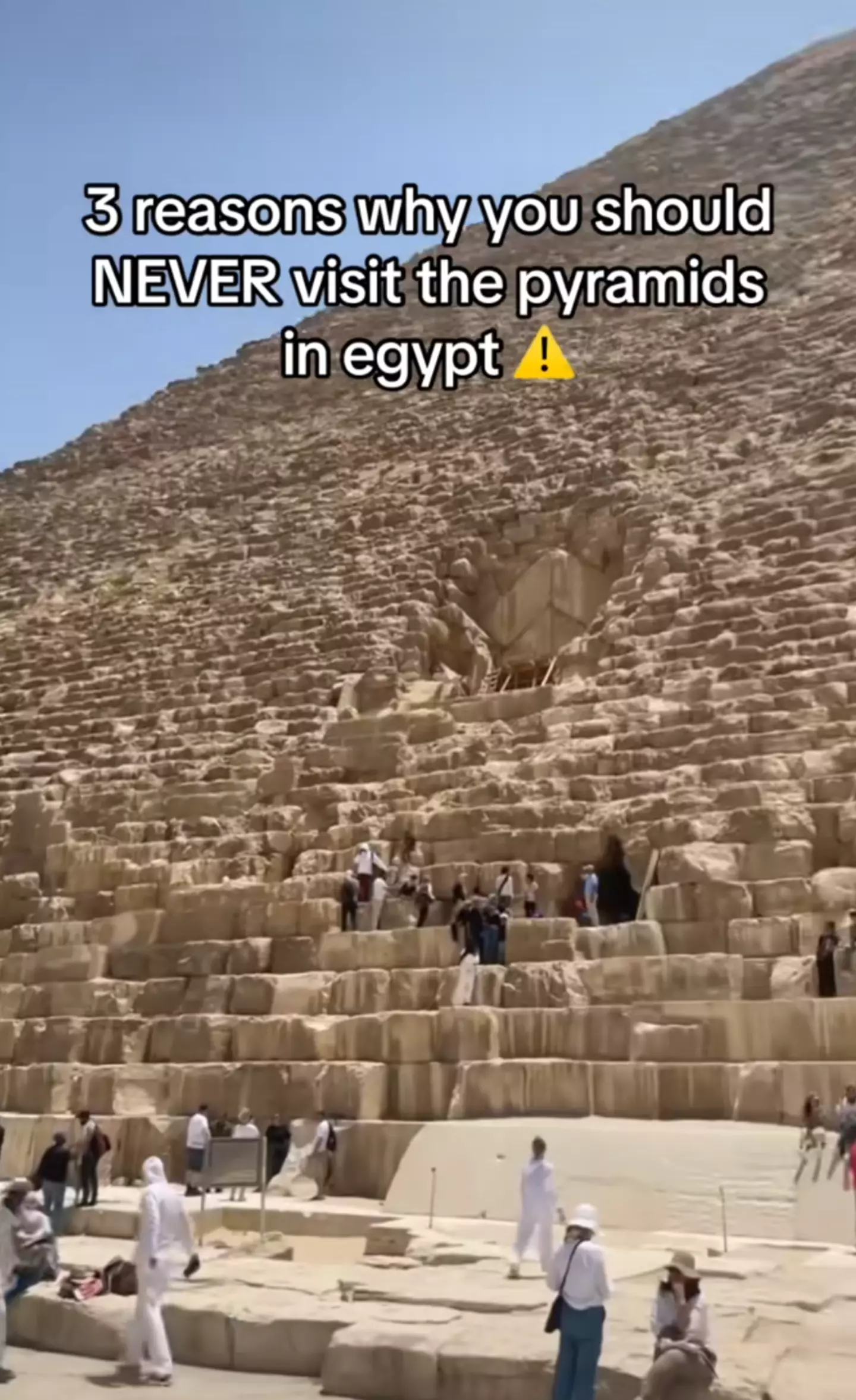The YouTuber visited the pyramids in Egypt.