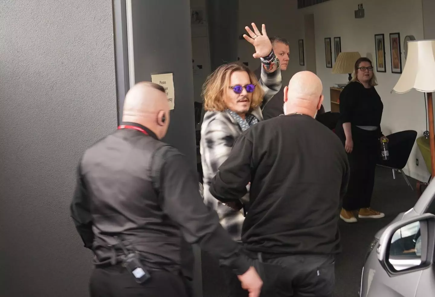Johnny Depp arriving at Sage Gateshead where he is due to join Jeff Beck on stage on Thursday.