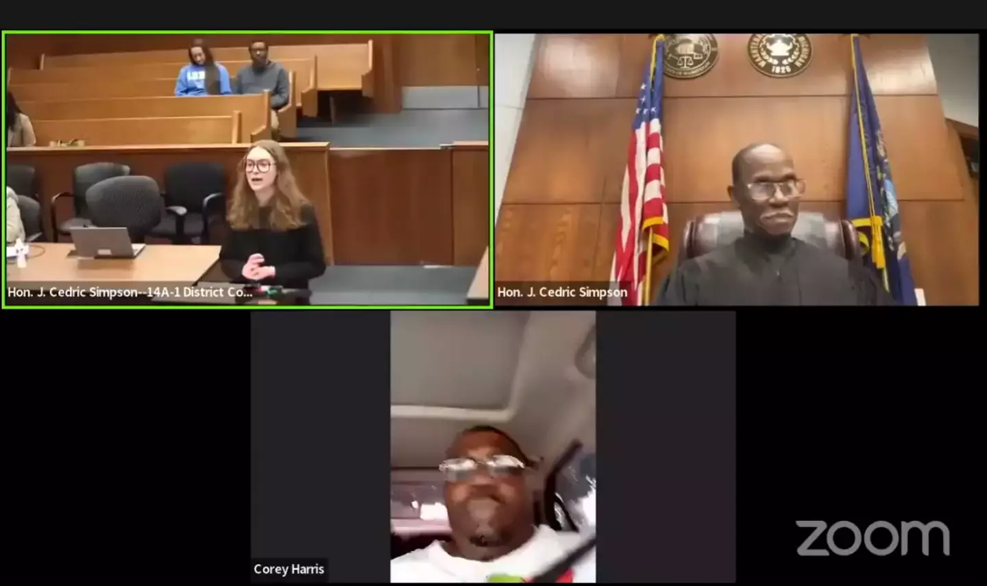 Harris joined the Zoom call for his court hearing while driving his car without a valid license and was jailed for two years. (Yahoo News)