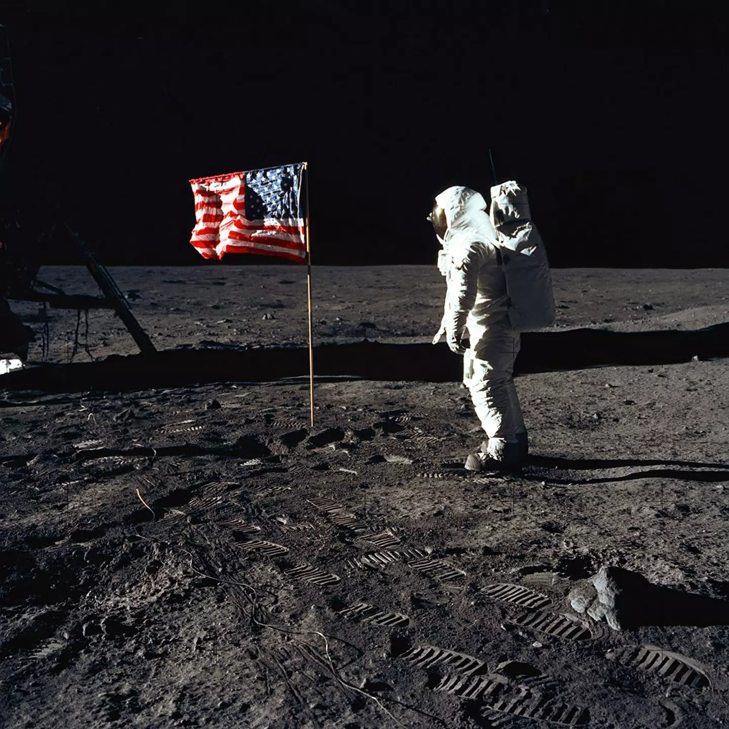 There is actually a photograph of Neil Armstrong, as seen here. (Heritage Space/Heritage Images via Getty Images)