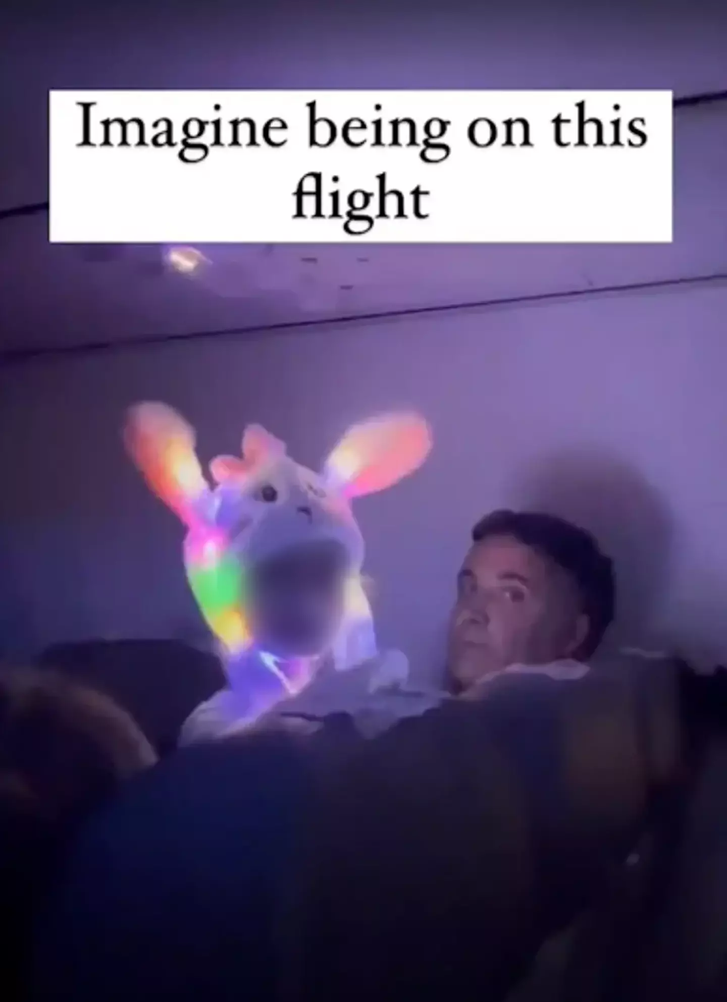 The child was wearing a bright outfit on the flight.