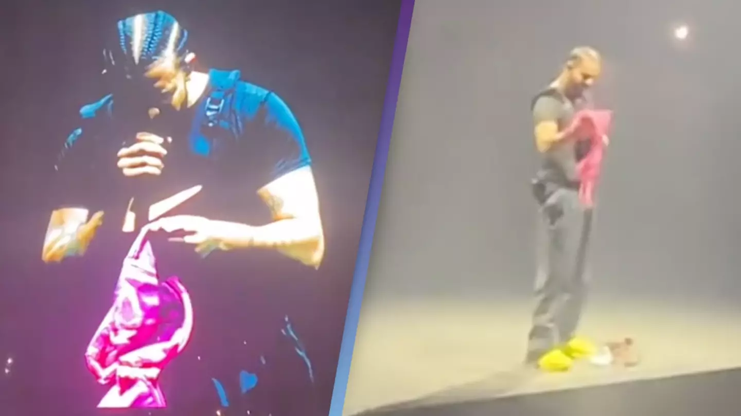 Drake got the biggest bra he's ever seen thrown at him on stage at