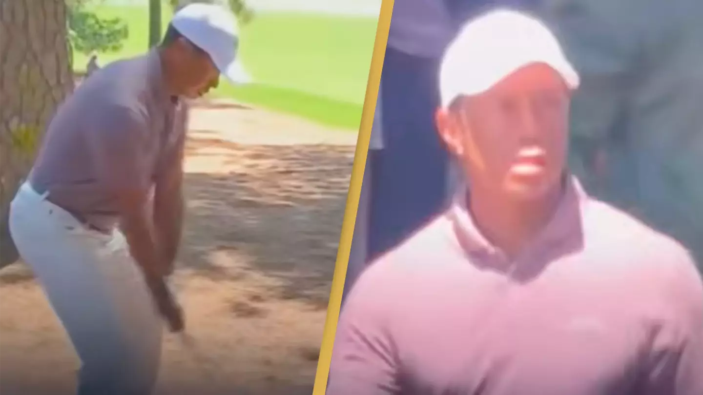 Awkward clip shows moment Tiger Woods 'knocks someone out' at The Masters golf tournament