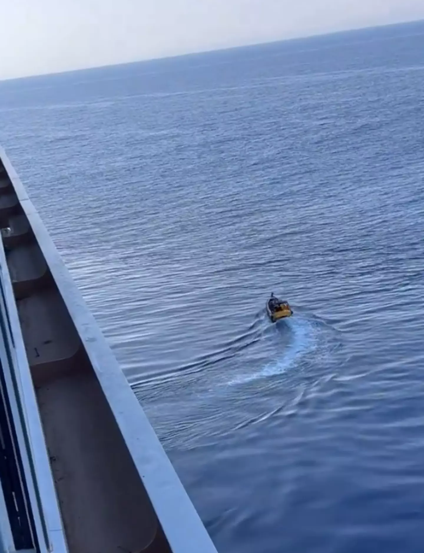 Passengers shared videos of a search and rescue boat going out to find the man (X/ @GenAIChad)
