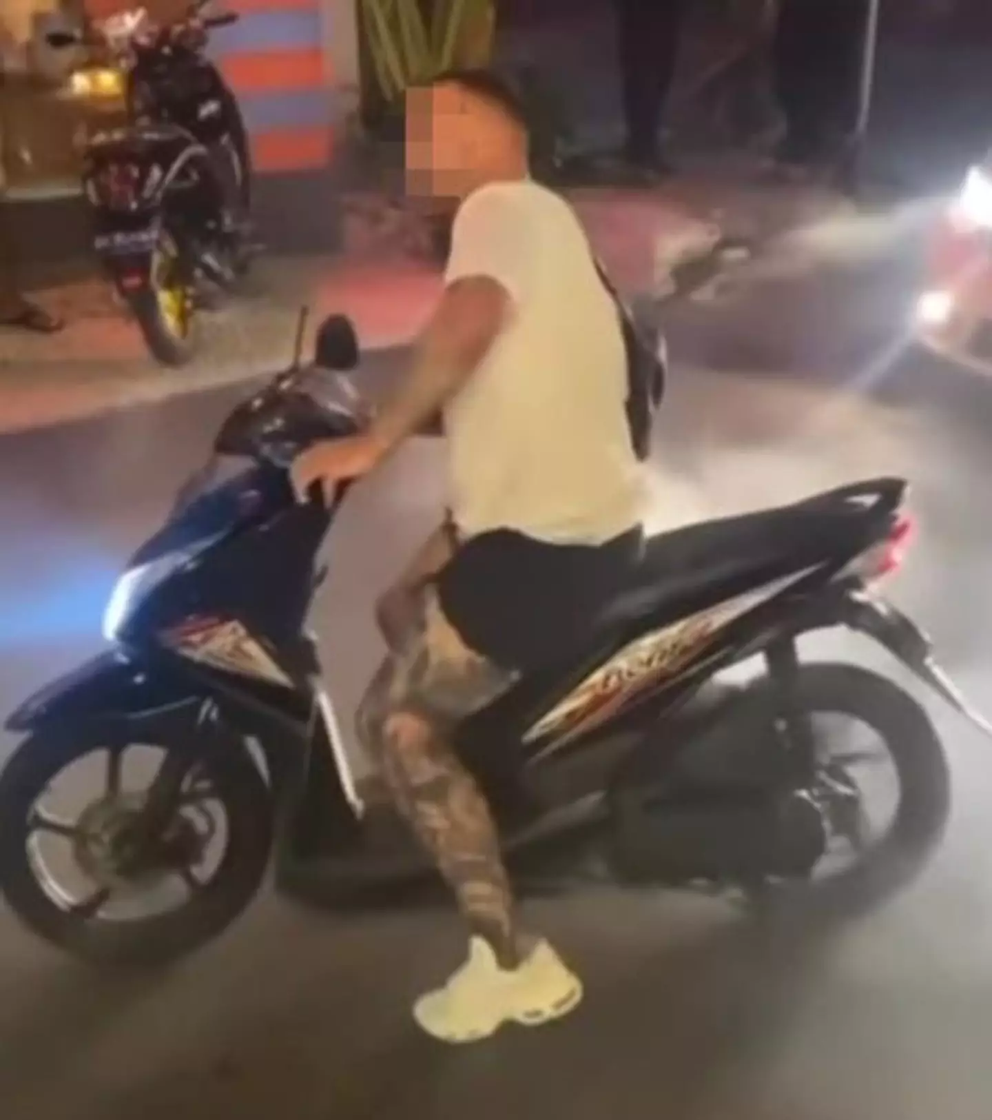 An Australian man was labelled ‘disrespectful’ after he did burnouts in the middle of the street in Bali.