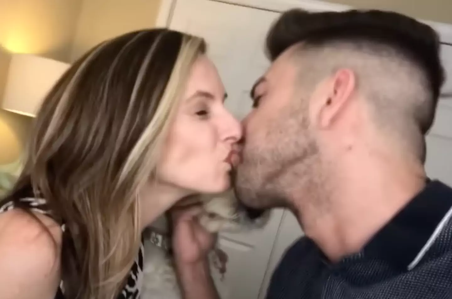 Prank Invasion didn't hold back when kissing his mom and sister. (YouTube/prankinvasion)
