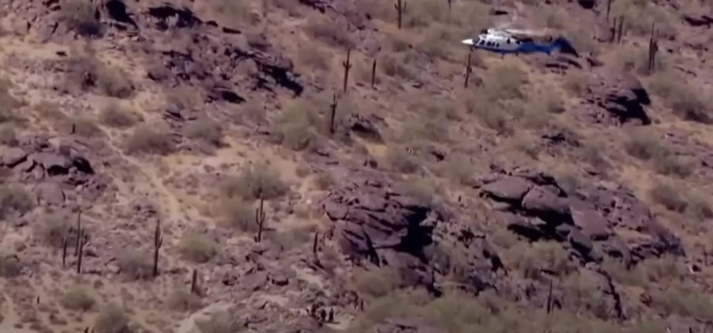Rescue teams used a helicopter to get the boy off the mountain. (FOX 10 Phoenix)