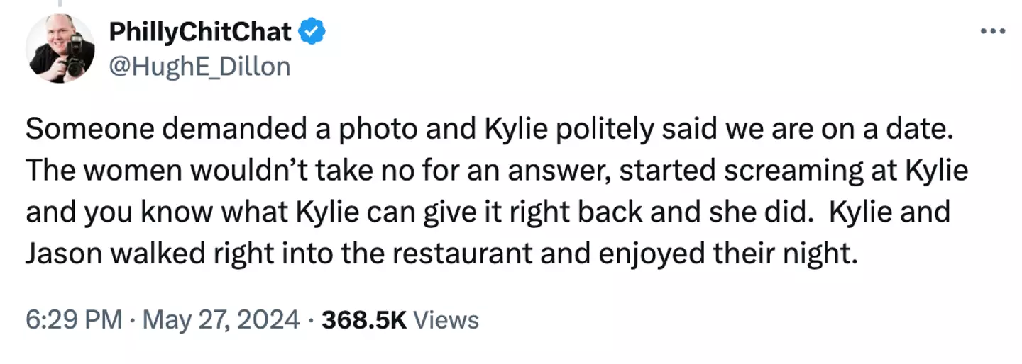 Witnesses insisted Kylie did nothing wrong. (X/@HughE_Dillon) 