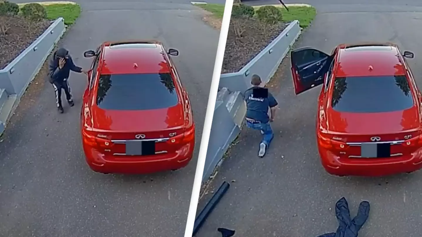 Harrowing footage shows man fight off four suspects in attempted carjacking