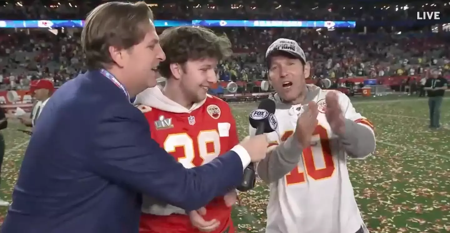 The father and son are life-long Kansas City Chiefs fans.