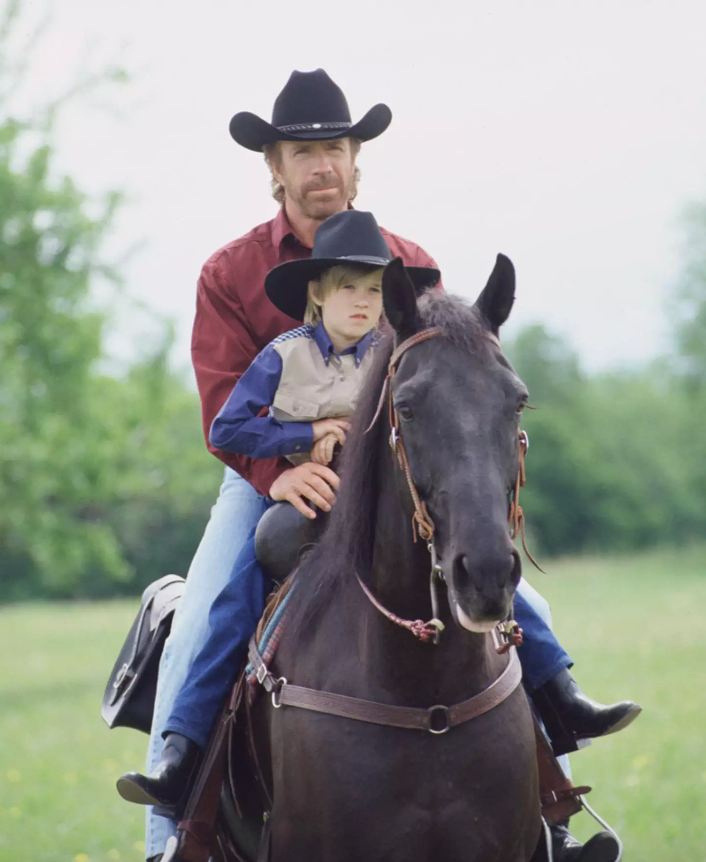 Chuck Norris and Haley Joel Osment in Walker, Texas Ranger (1993).