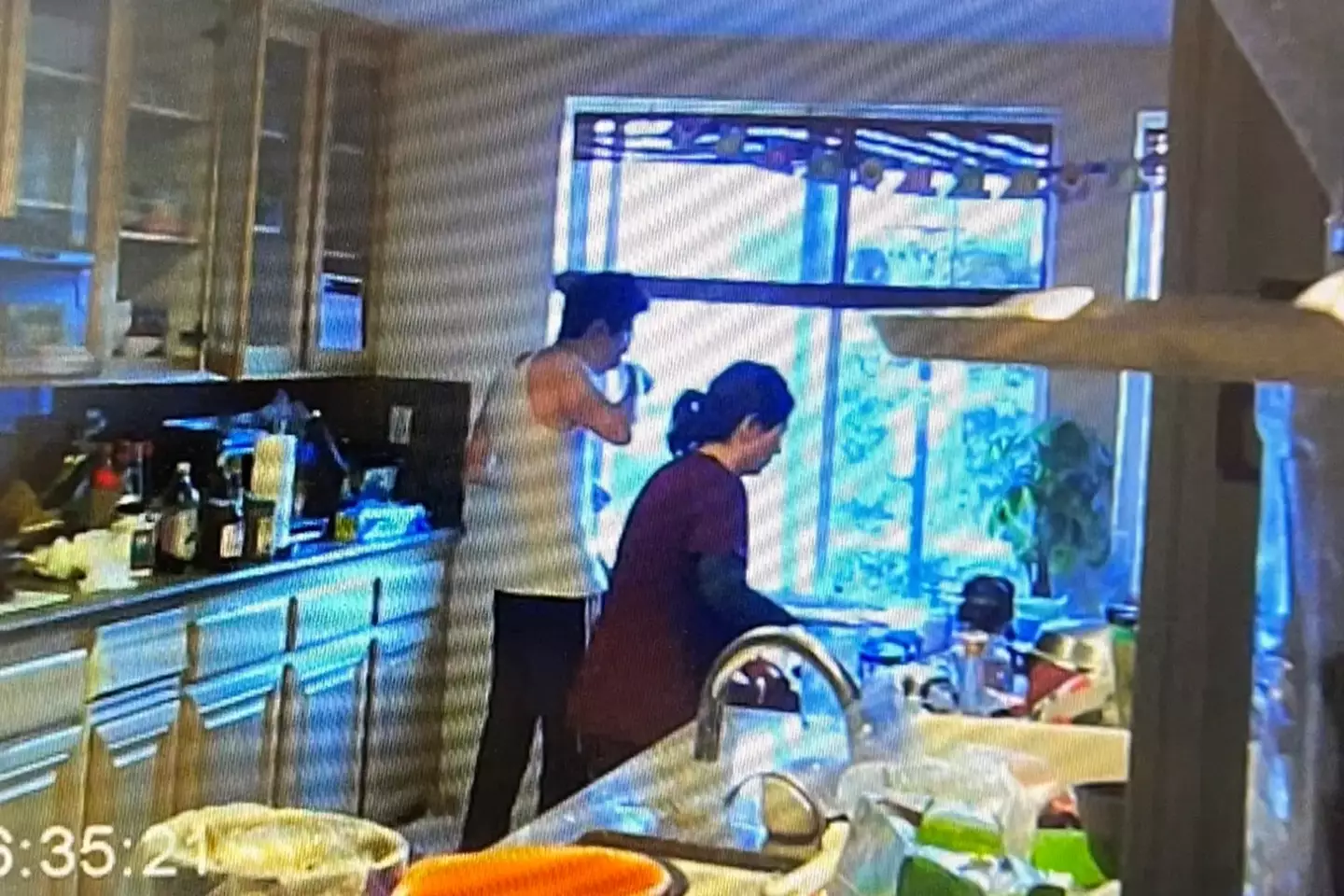 Her husband set up a secret camera in their kitchen.