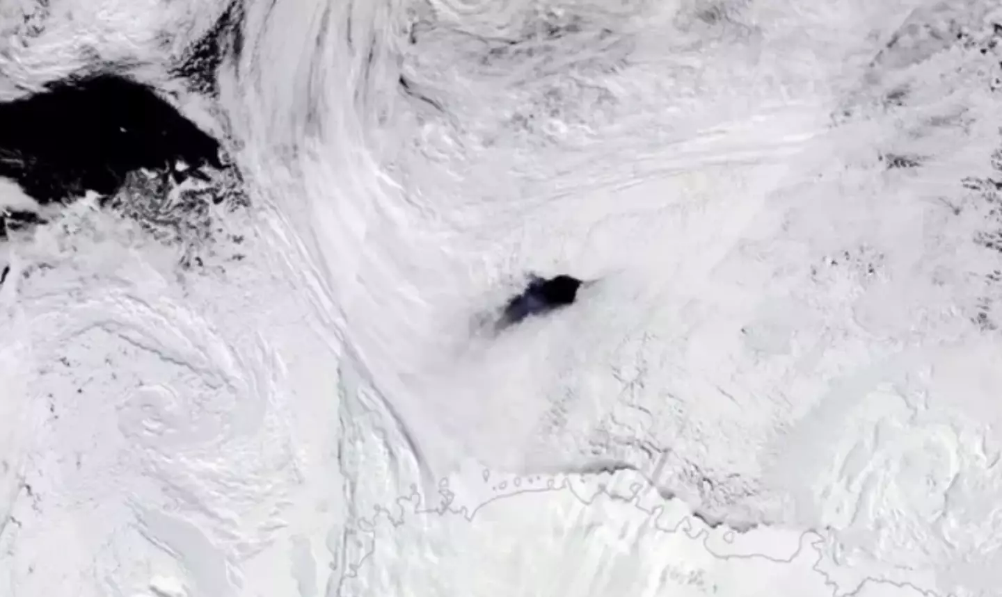 The hole first appeared in 2016. (NASA Earth Observatory)