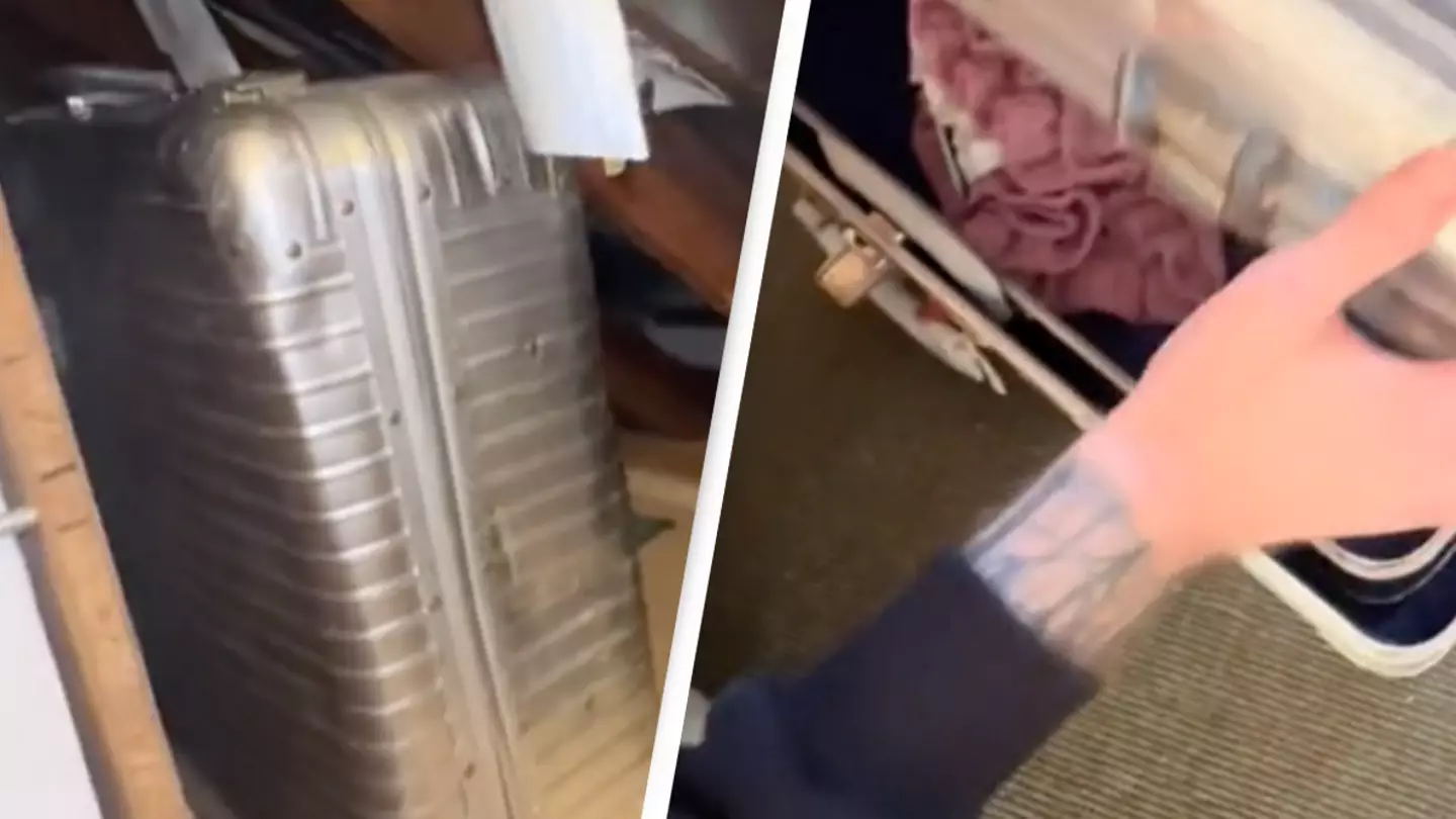 Woman urged to sell her house after opening suitcase she found hidden behind wall