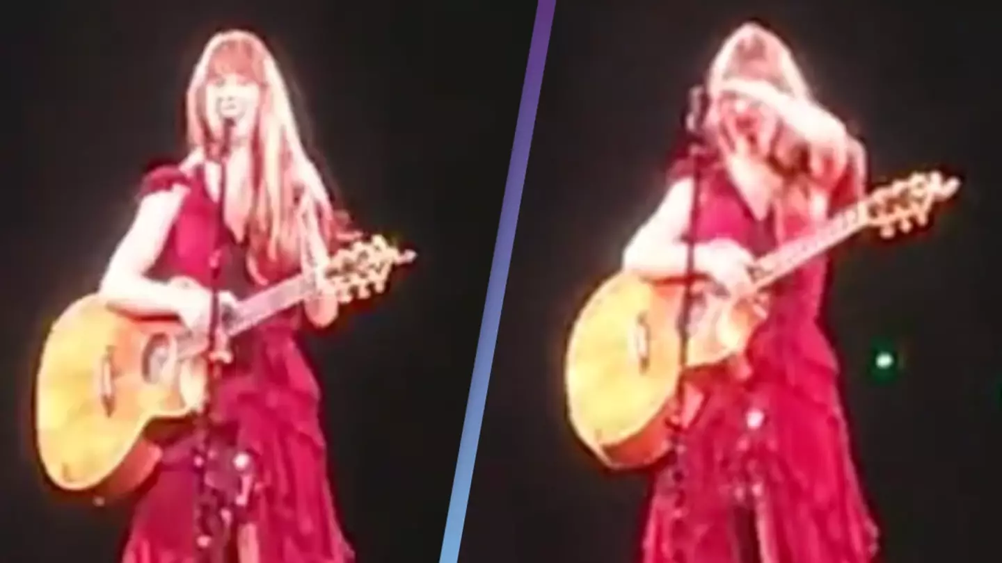Taylor Swift lets out huge laugh while singing about forgiving Kanye West