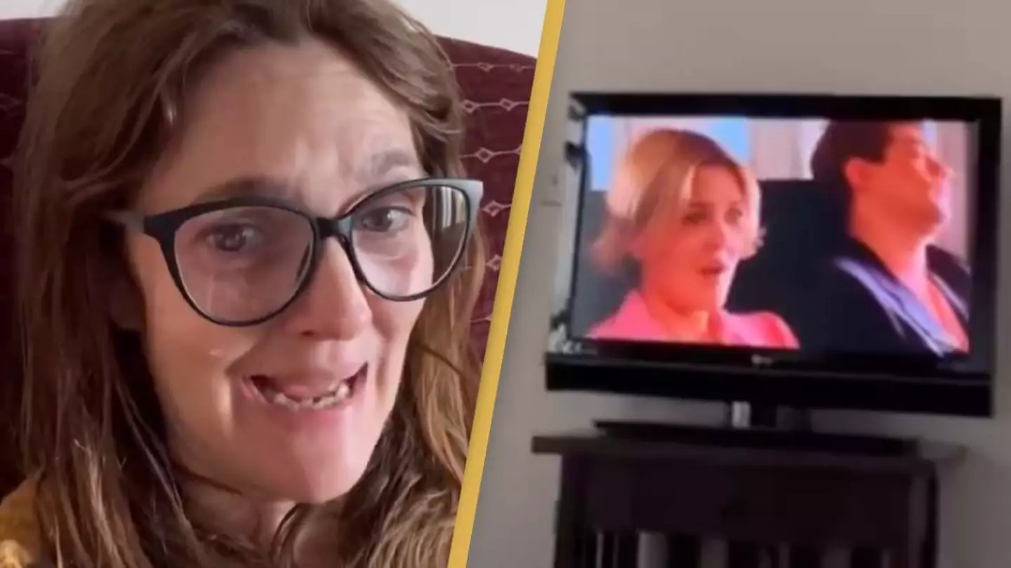 Drew Barrymore shares video of herself watching one of her old films and everyone's saying the same thing