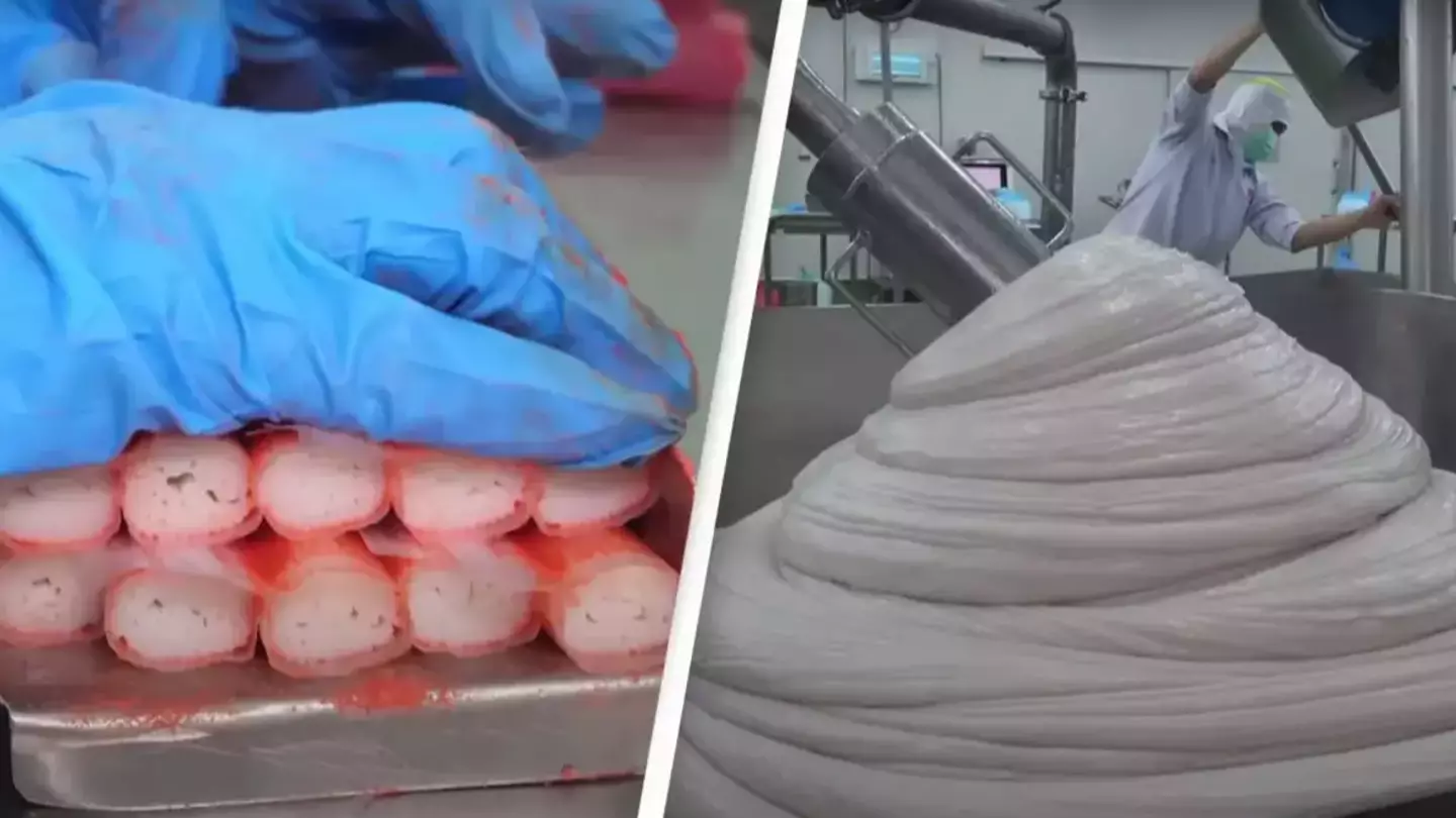 People left disturbed after seeing how crab sticks are made and they never want to eat them again