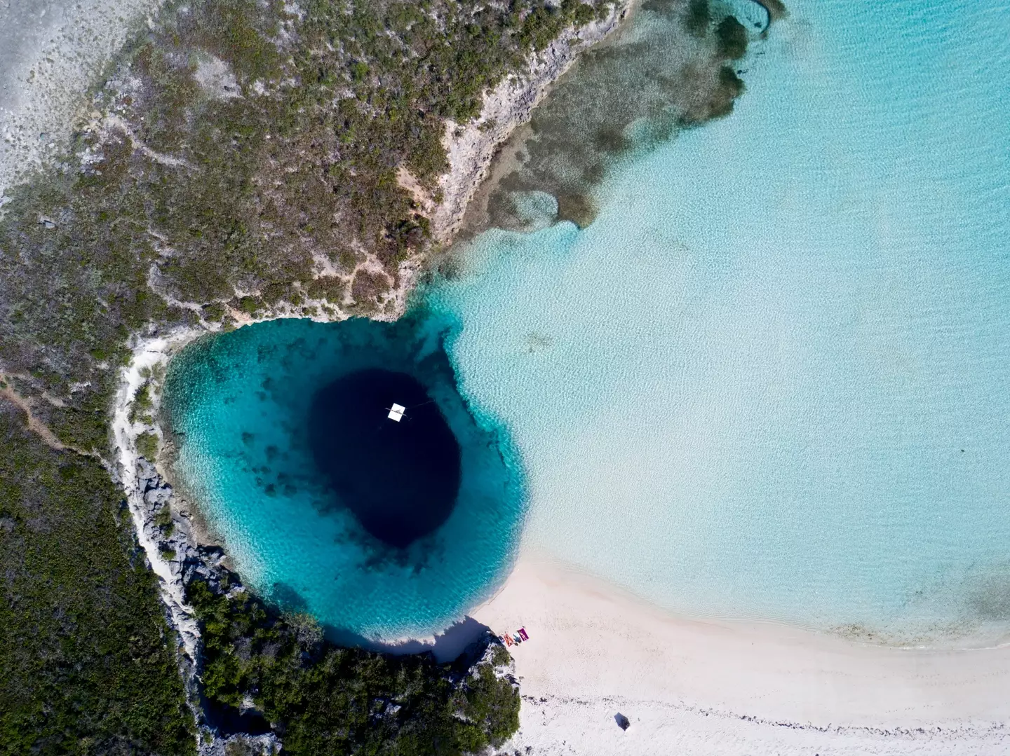 Dean's Blue Hole can be found in The Bahamas. (Matt Porteous/Getty)