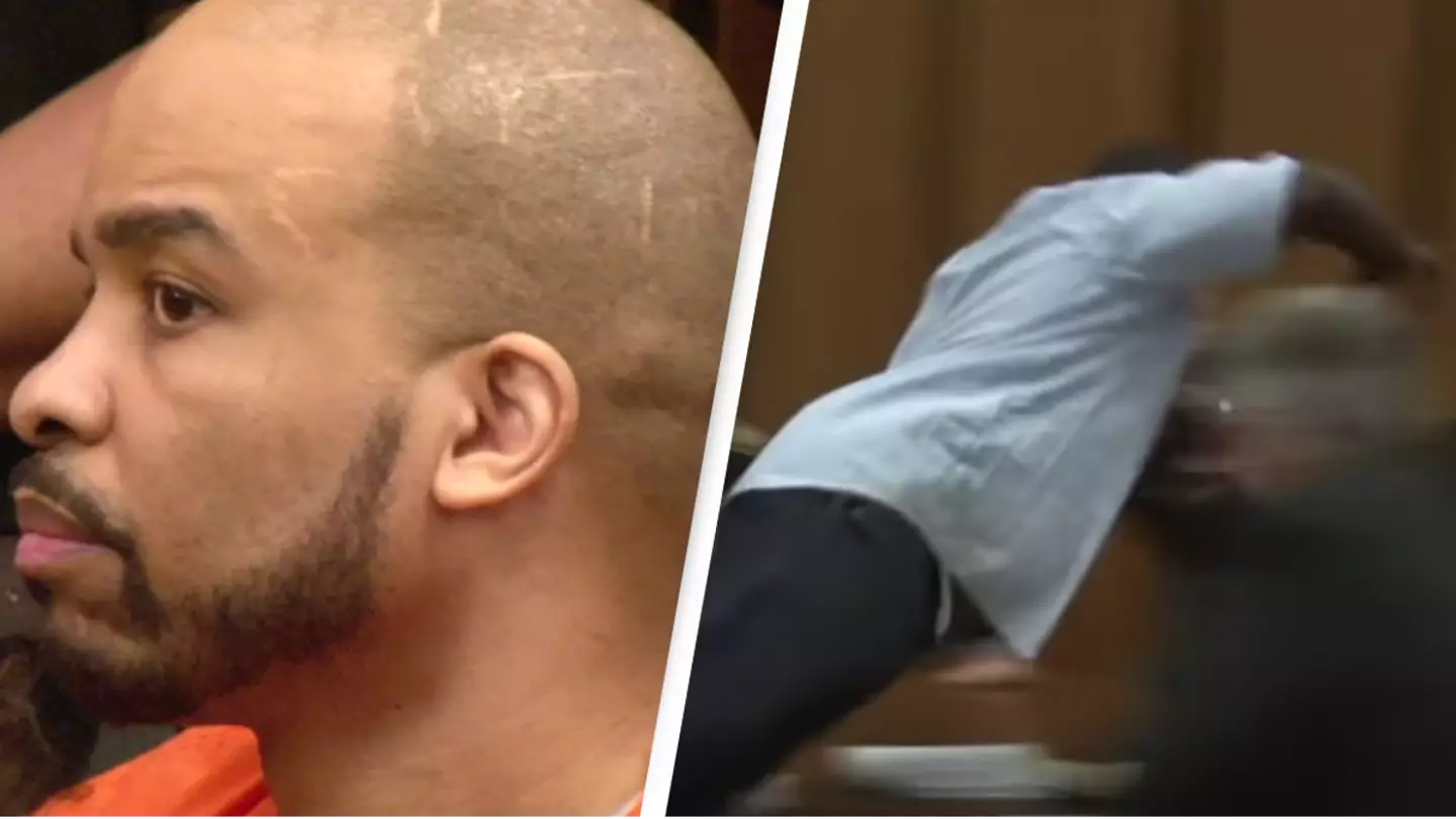 Serial killer Michael Madison lunged at by victim's father during sentencing after he smirked at him