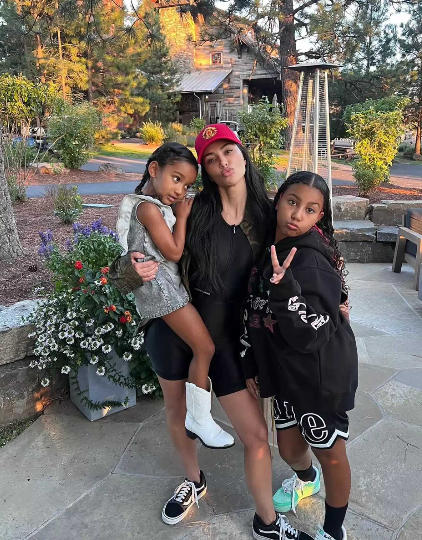 Kim with two of her four children. (Instagram/@kimkardashian)