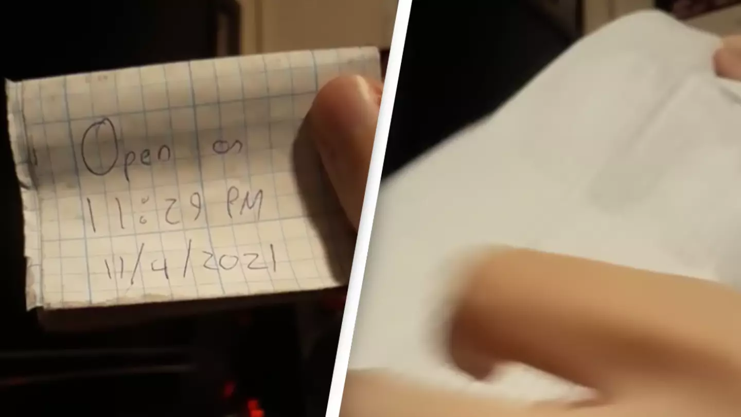 YouTuber opens note given to them in high school more than a decade ago