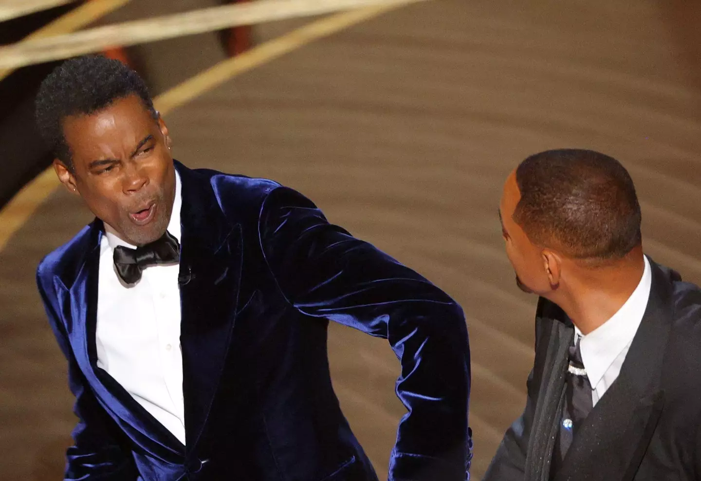 Chris Rock moments after he was slapped by Will Smith.