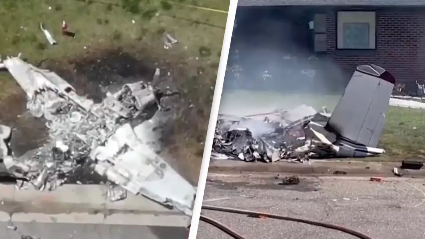Couple recount moment a plane crashed and exploded in their front yard