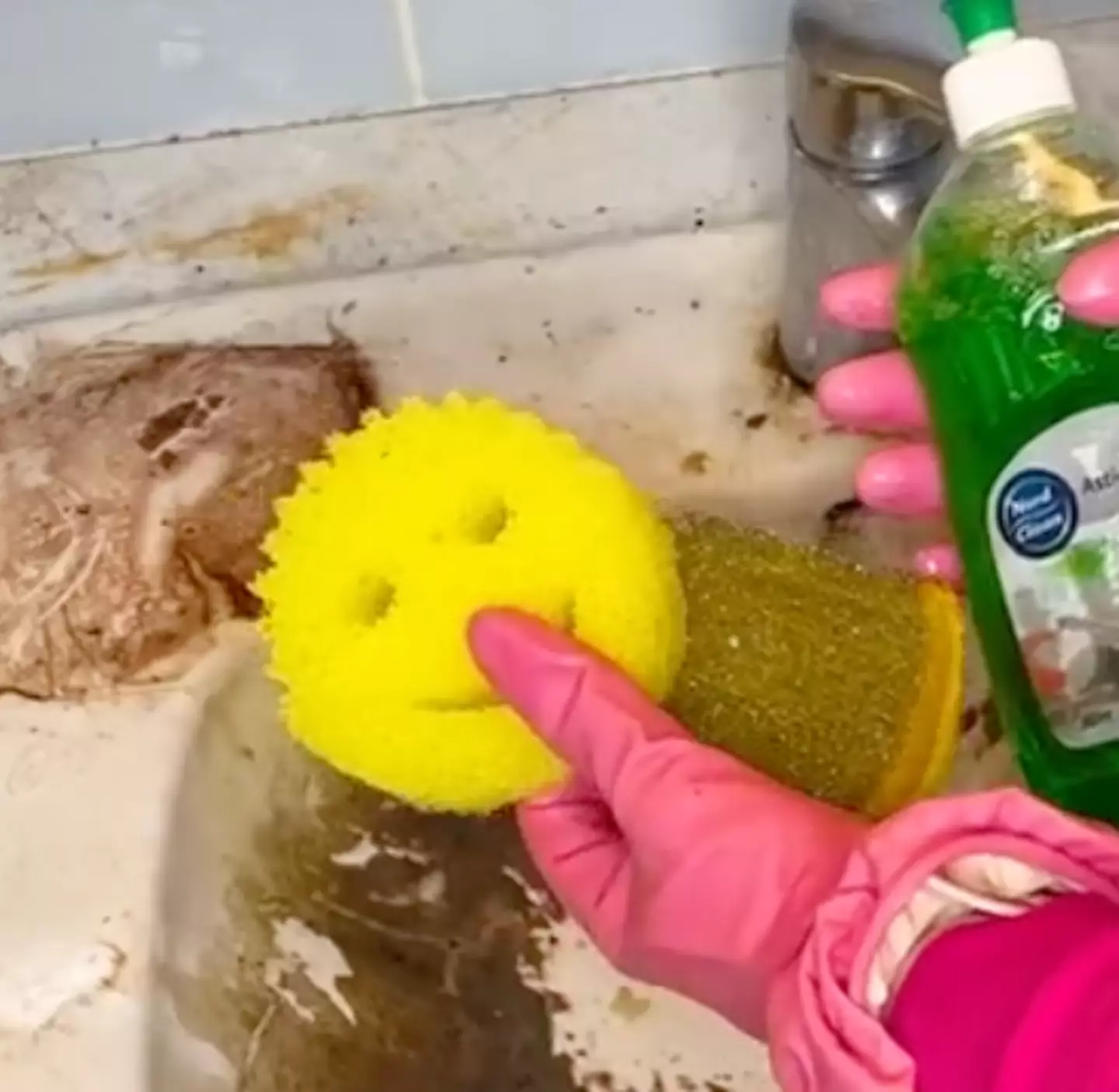 TikTok sink cleaning video (@aurikatariina/TikTok)