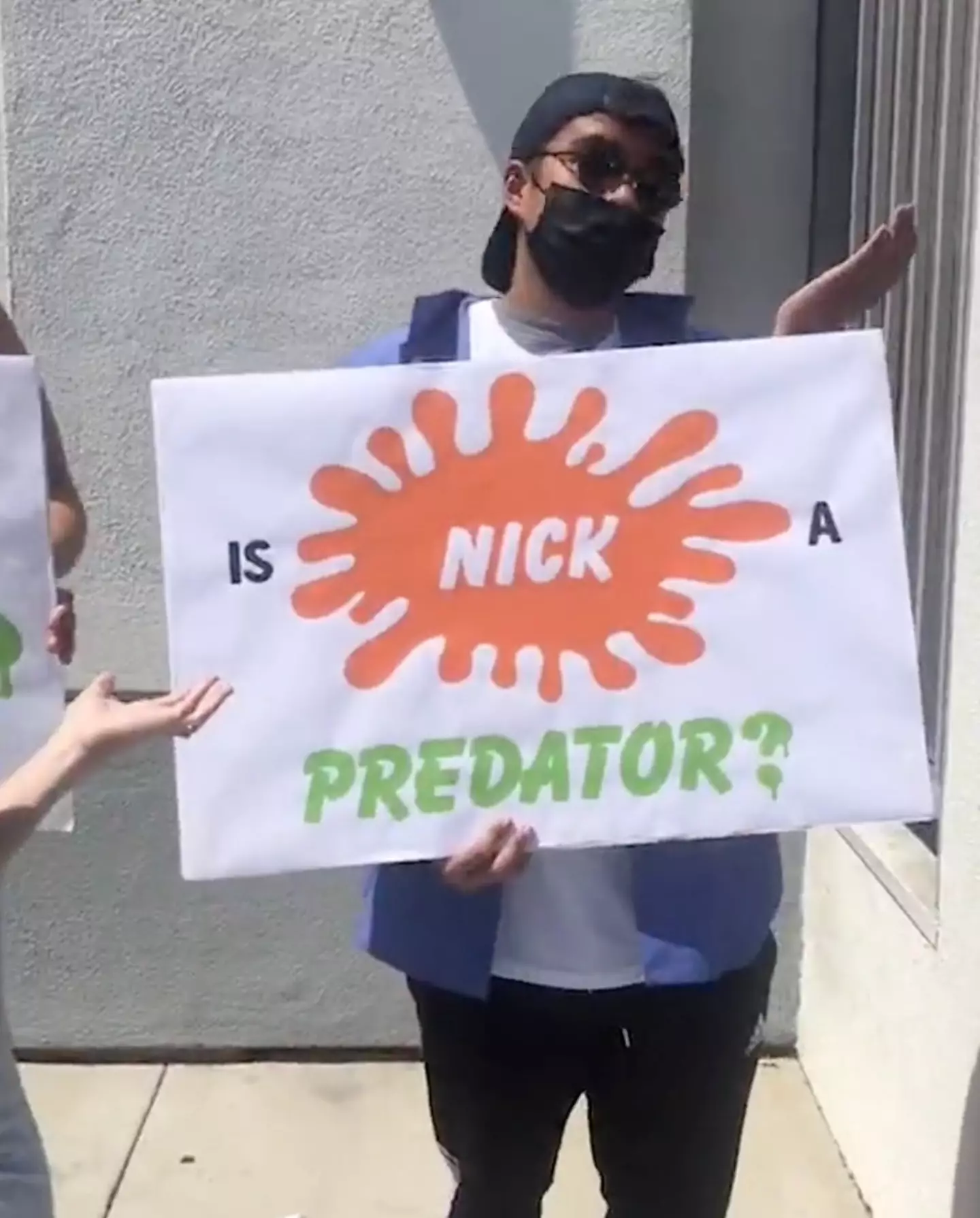The actor led a demonstration outside the Nickelodeon headquarters.