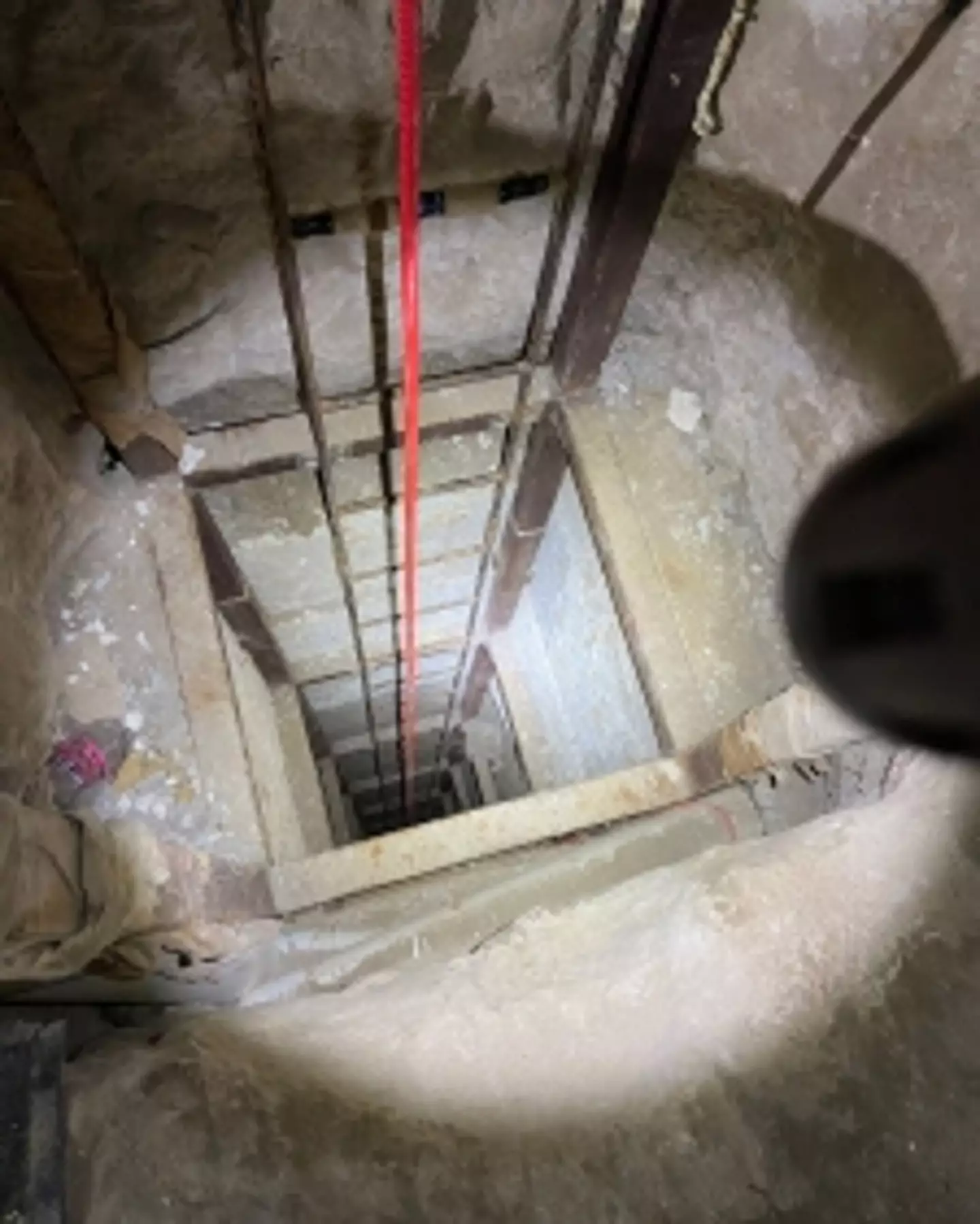 The tunnel was found via a carved out hole in a warehouse.