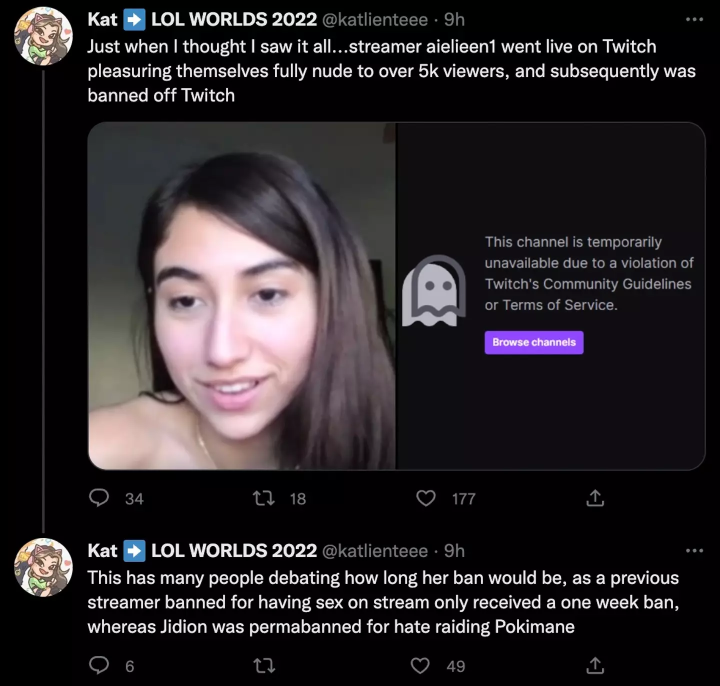 A Twitch streamer has been supposedly banned for masturbating during a livestream.