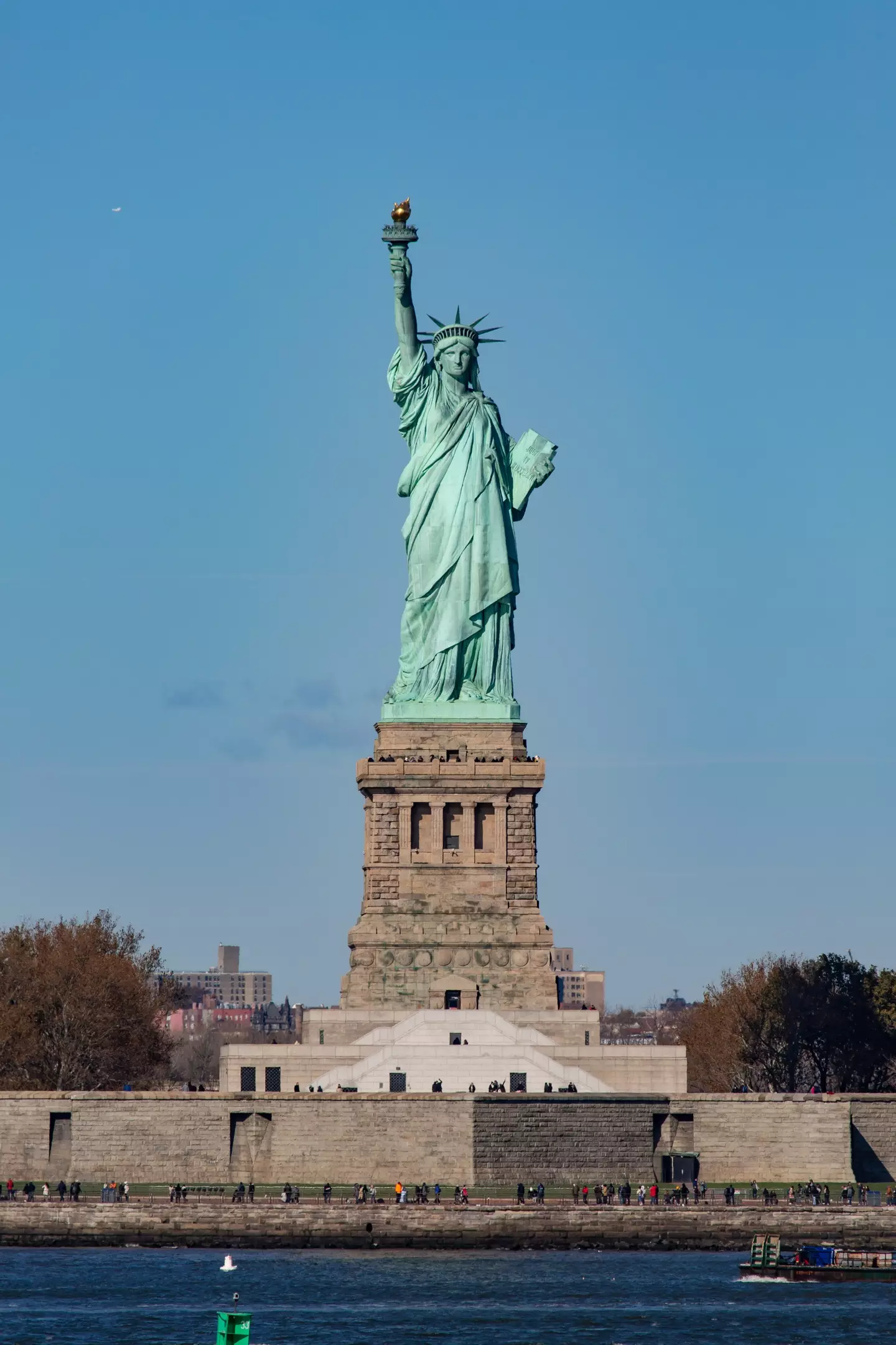 The Statue of Liberty was unveiled in 1886. (Nicolas Economou/NurPhoto via Getty Images)