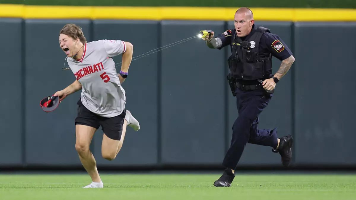 Streaker tased as he runs onto field and interrupts baseball game