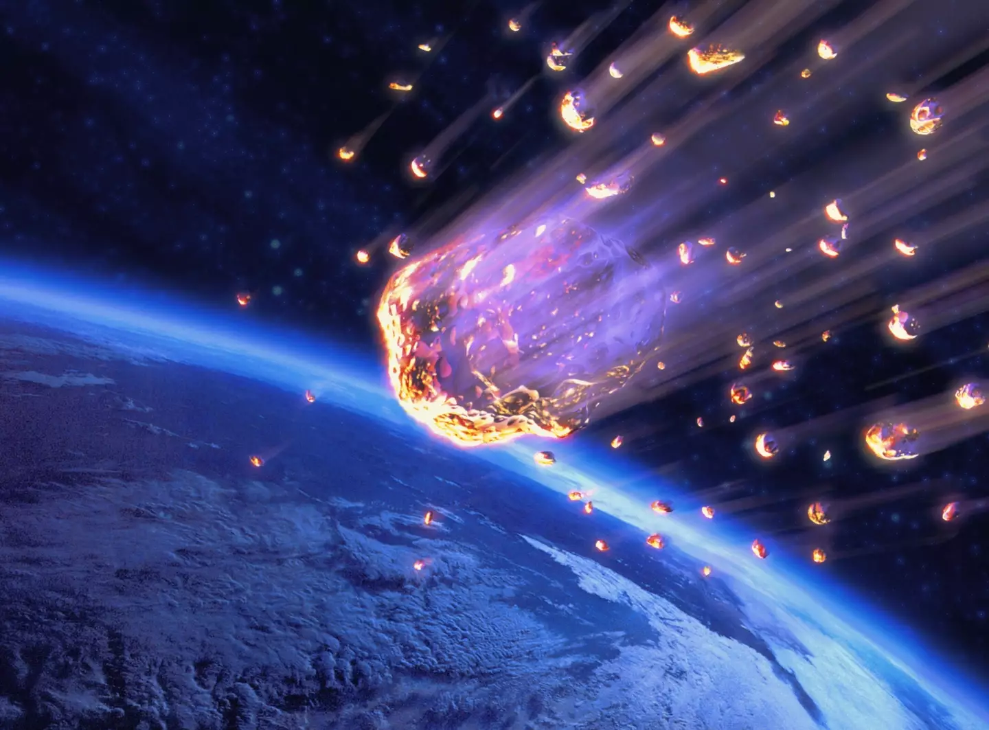 Meteors often break up in the atmosphere.