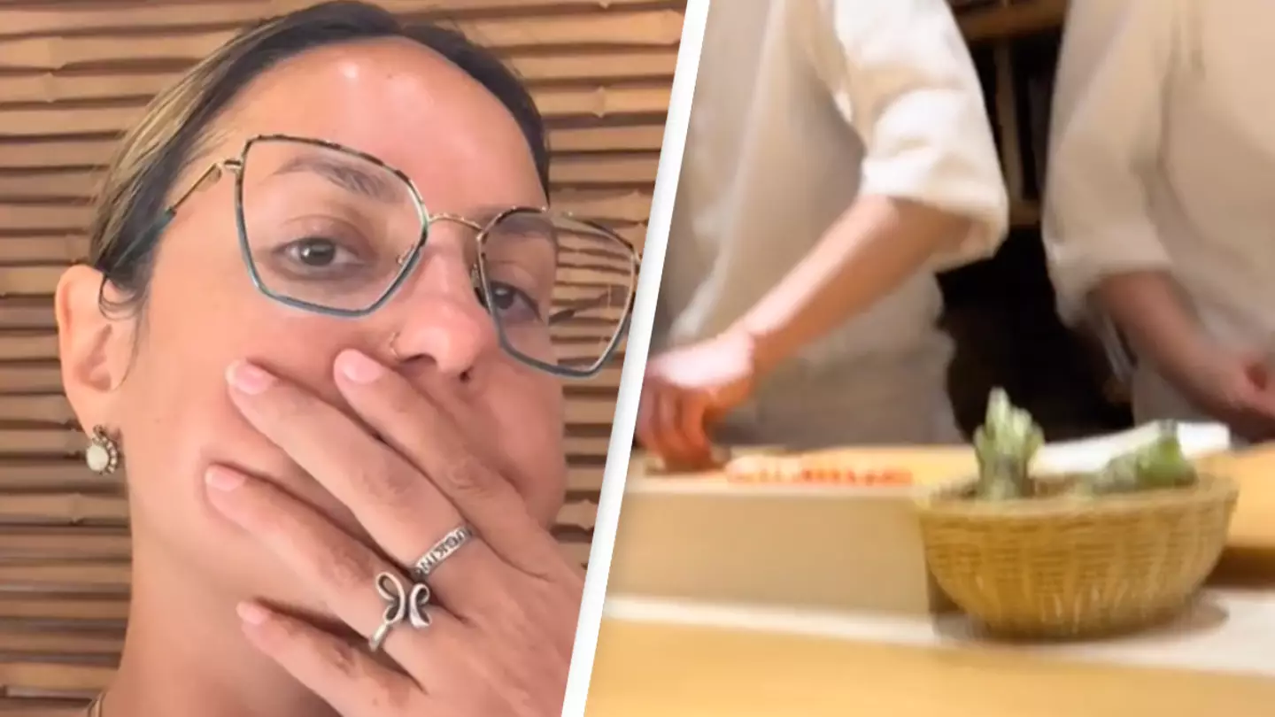 Woman visits sushi restaurant with one major flaw and her reaction has people in hysterics