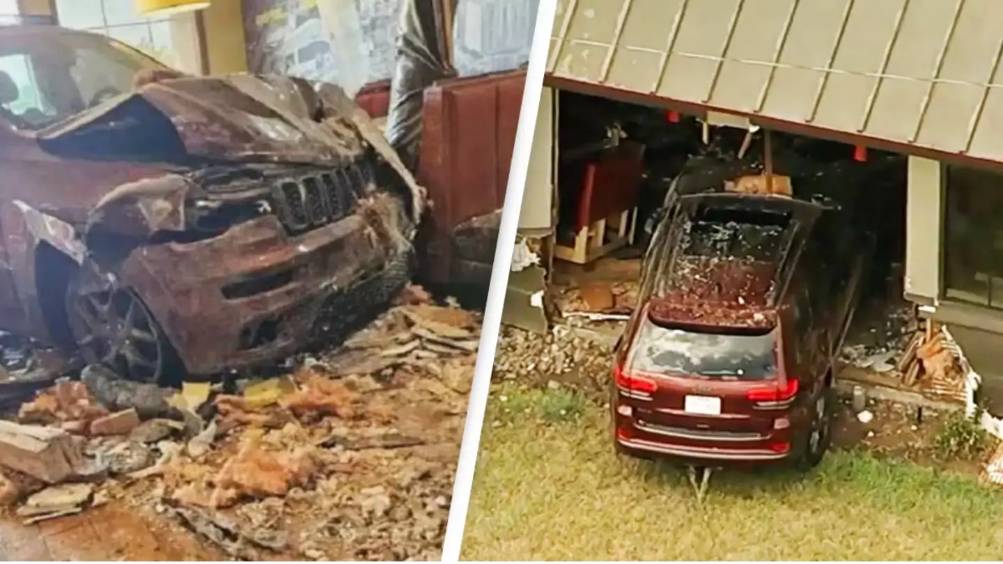 Terrifying video shows moment SUV smashes into Denny's on Labor Day leaving many injured