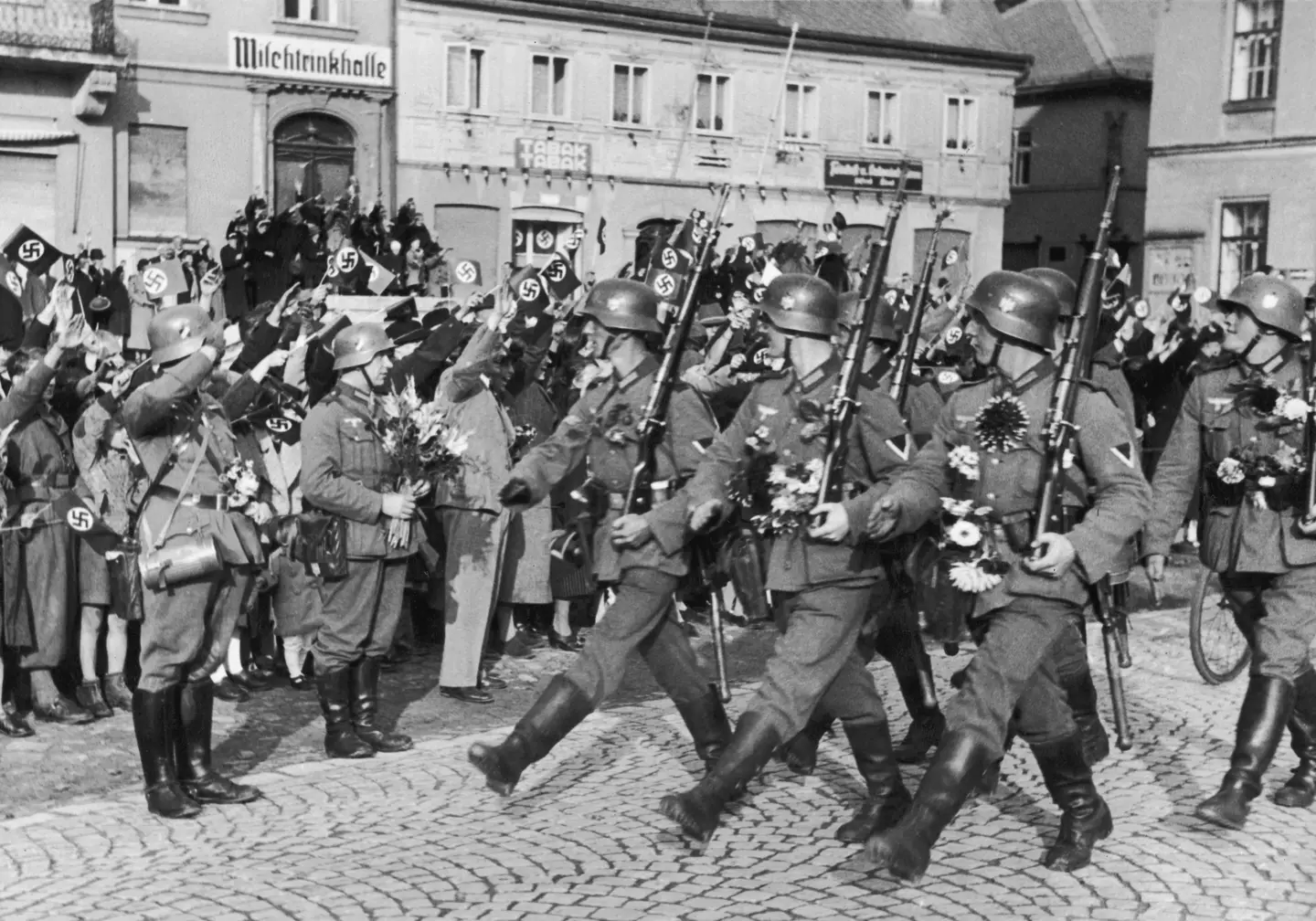 Nazi Germany soliders in 1938. (FPG/Hulton Archive/Getty Images)