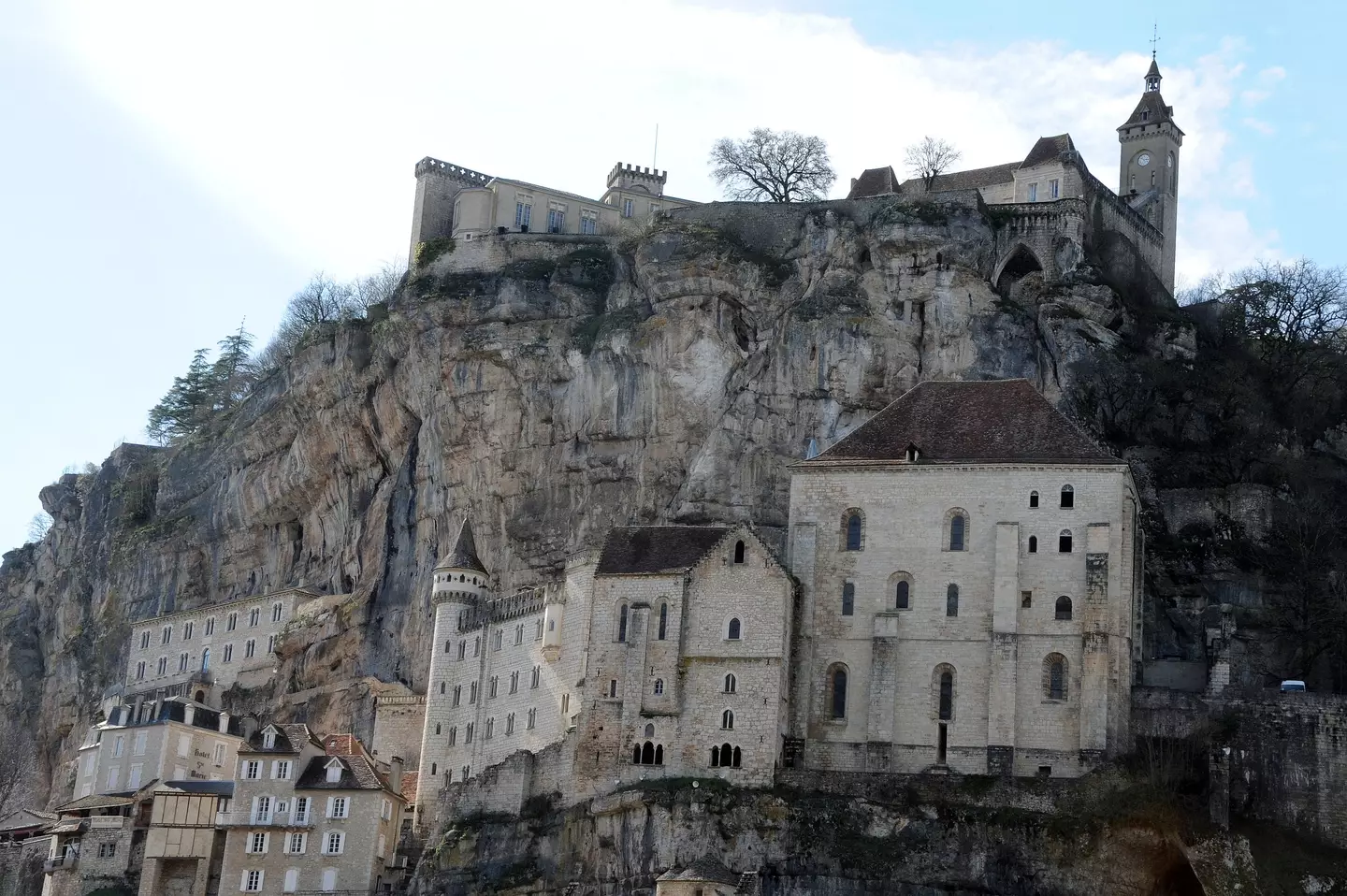 The sword reportedly vanished from the Pyrenean village of Rocamadour, where it had been wedged into a rock high off the ground for about 1,300 years. (PASCAL PAVANI/AFP via Getty Images)