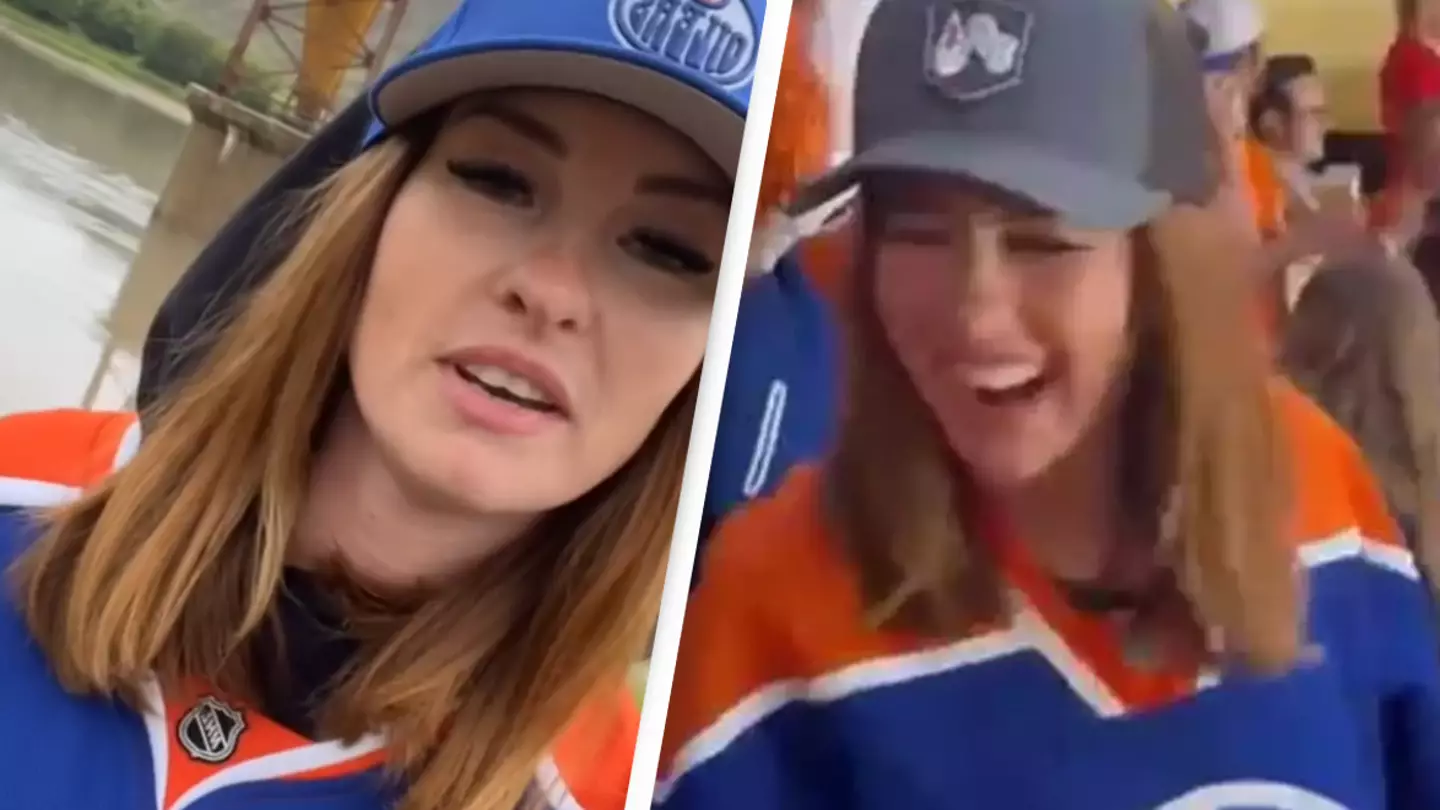 Hockey fan who received porn site offer after flashing boobs hits back after criticism for NSFW moment
