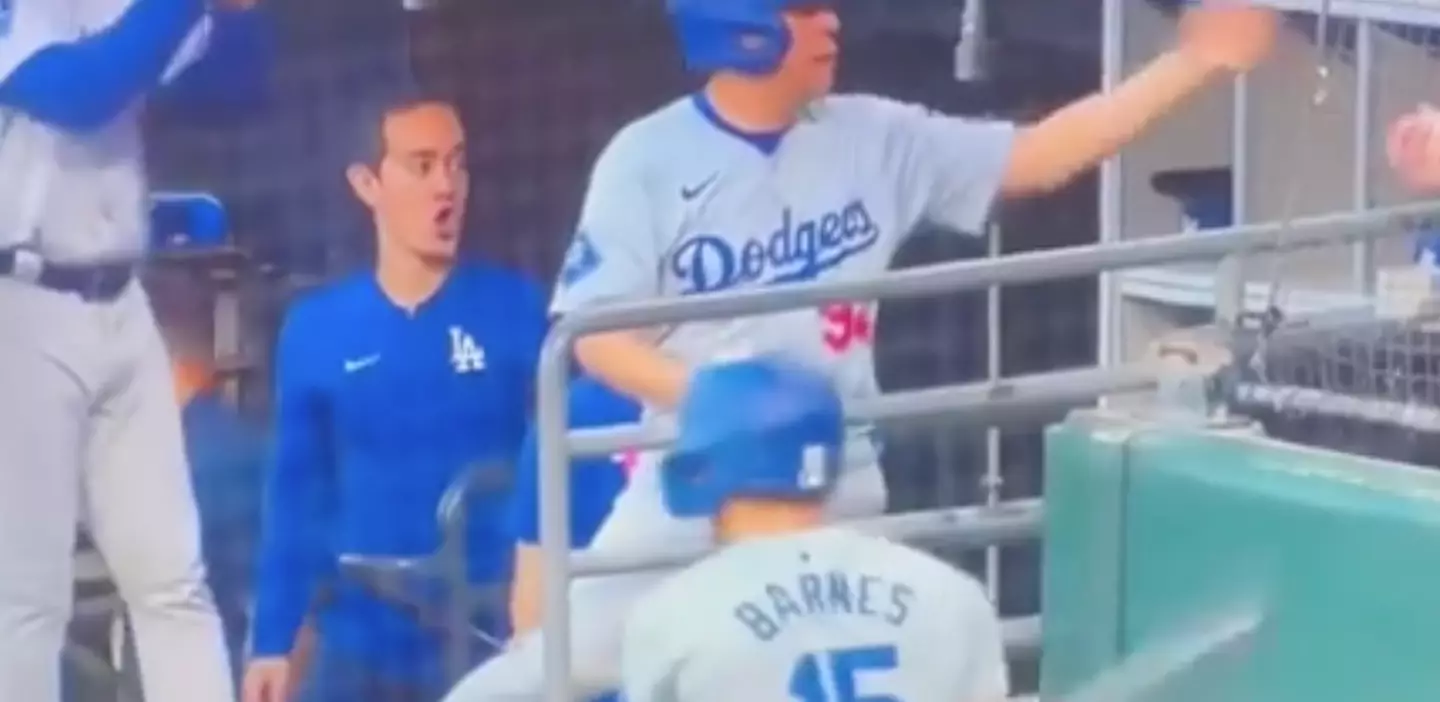 Ohtani's interpreter was in awe of the insane catch. (ABC7)