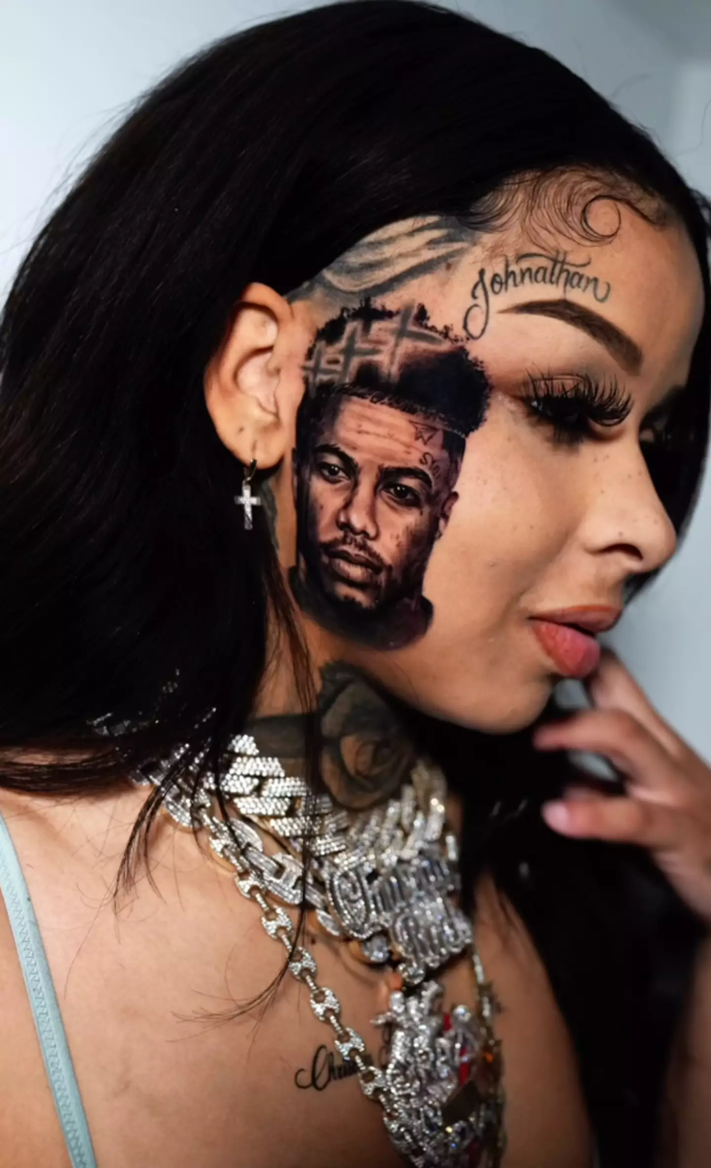 Blueface’s mother, Karlissa Saffold Harvey, has spoken out against the tattoo.