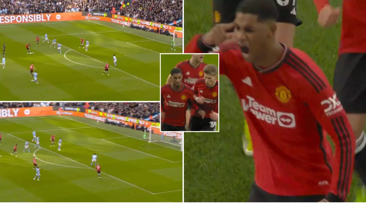Marcus Rashford scores arguably the best goal of his career against Man City, it was unstoppable