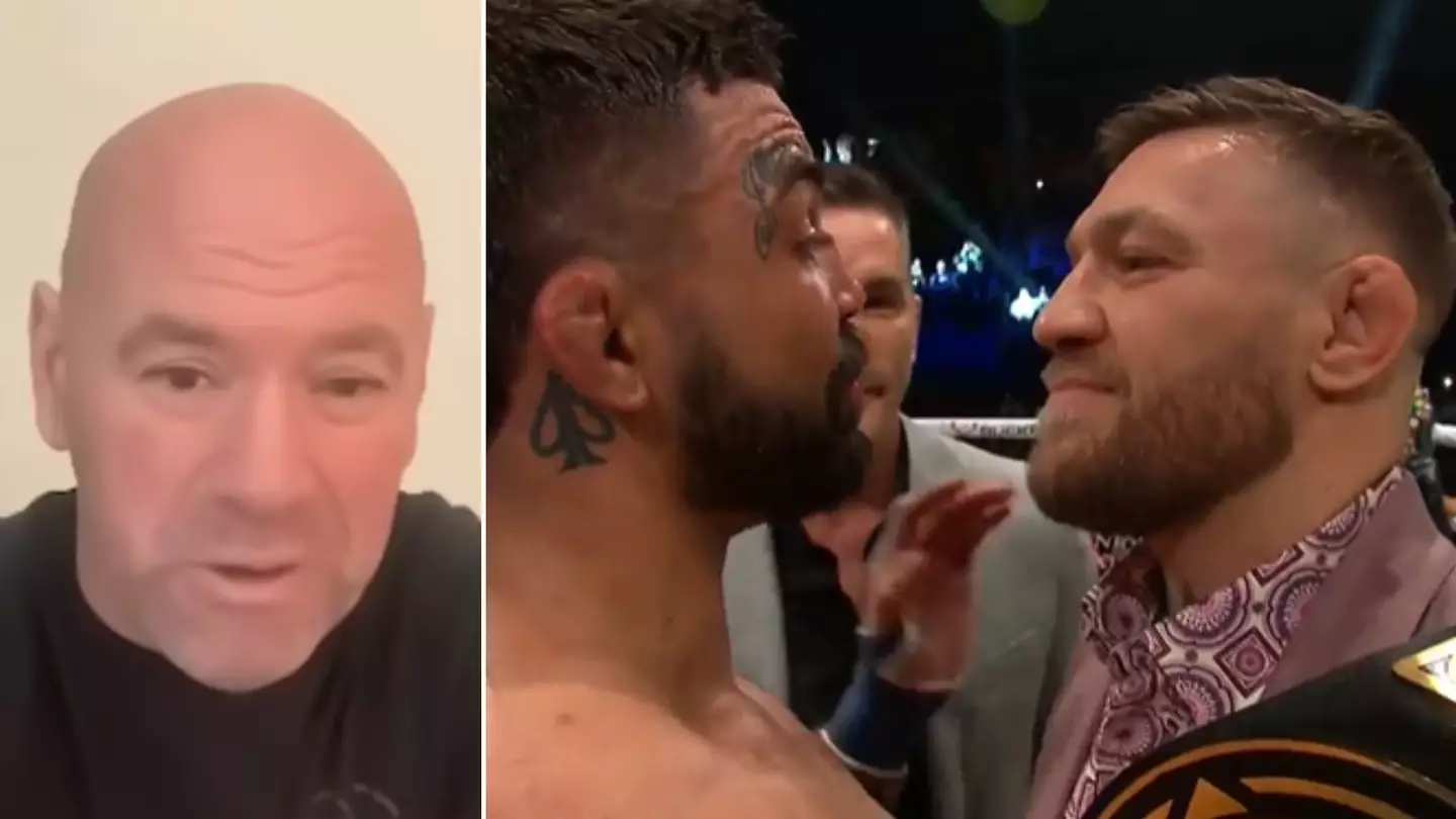 Dana White reacts to Conor McGregor facing off against Mike Perry at Bare Knuckle FC
