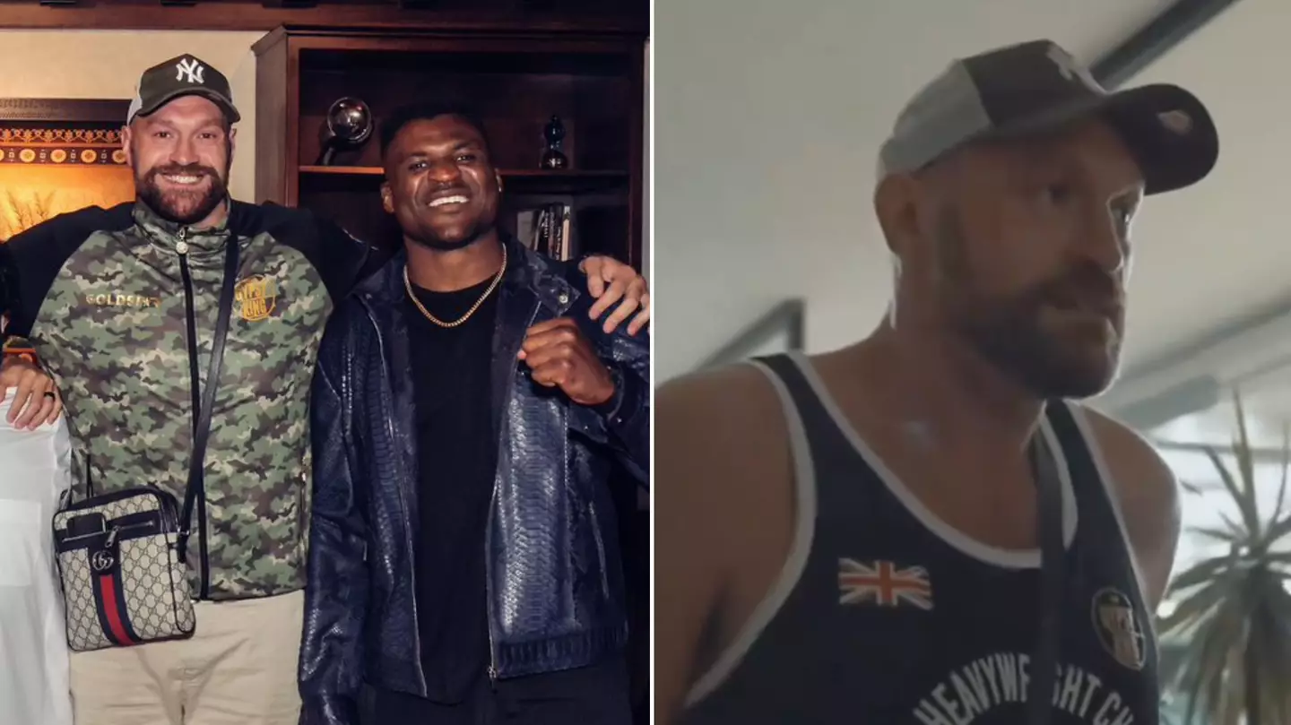 Tyson Fury clashes with Francis Ngannou in 'bizarre' altercation just days before Anthony Joshua fight