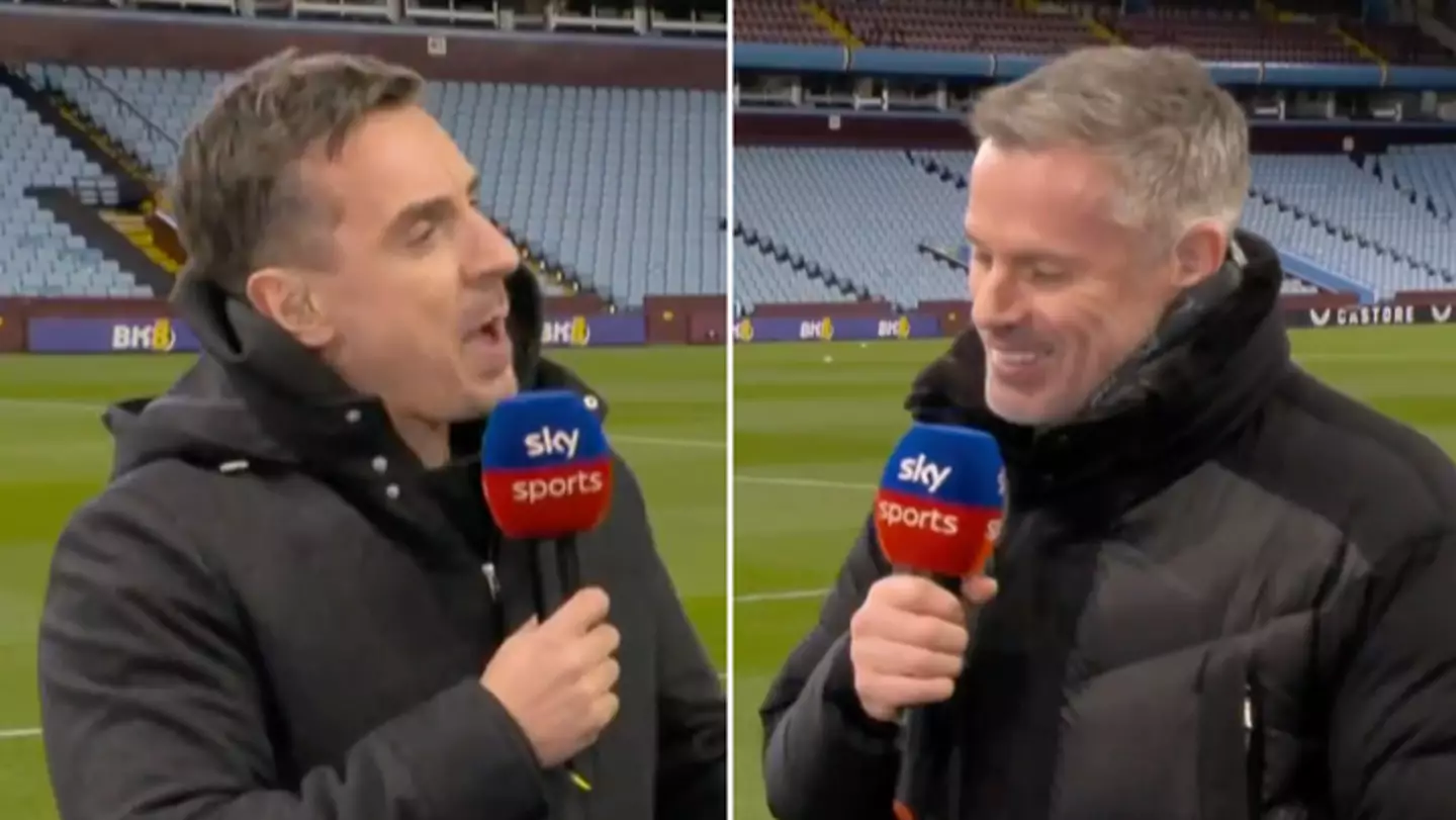 Gary Neville outs Jamie Carragher for retweeting fake update about Arsenal player live on Sky Sports