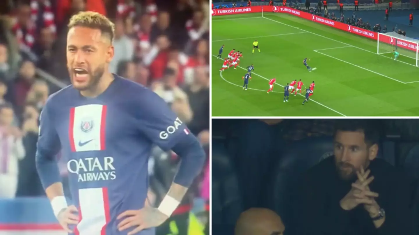 Fans spot Neymar and Lionel Messi's reactions to Kylian Mbappe scoring a penalty against Benfica