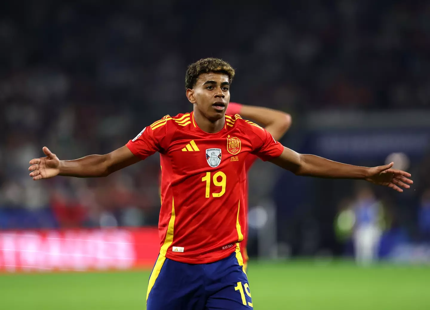 Lamime Yanal in actior for Spain at Euro. Image: Getty